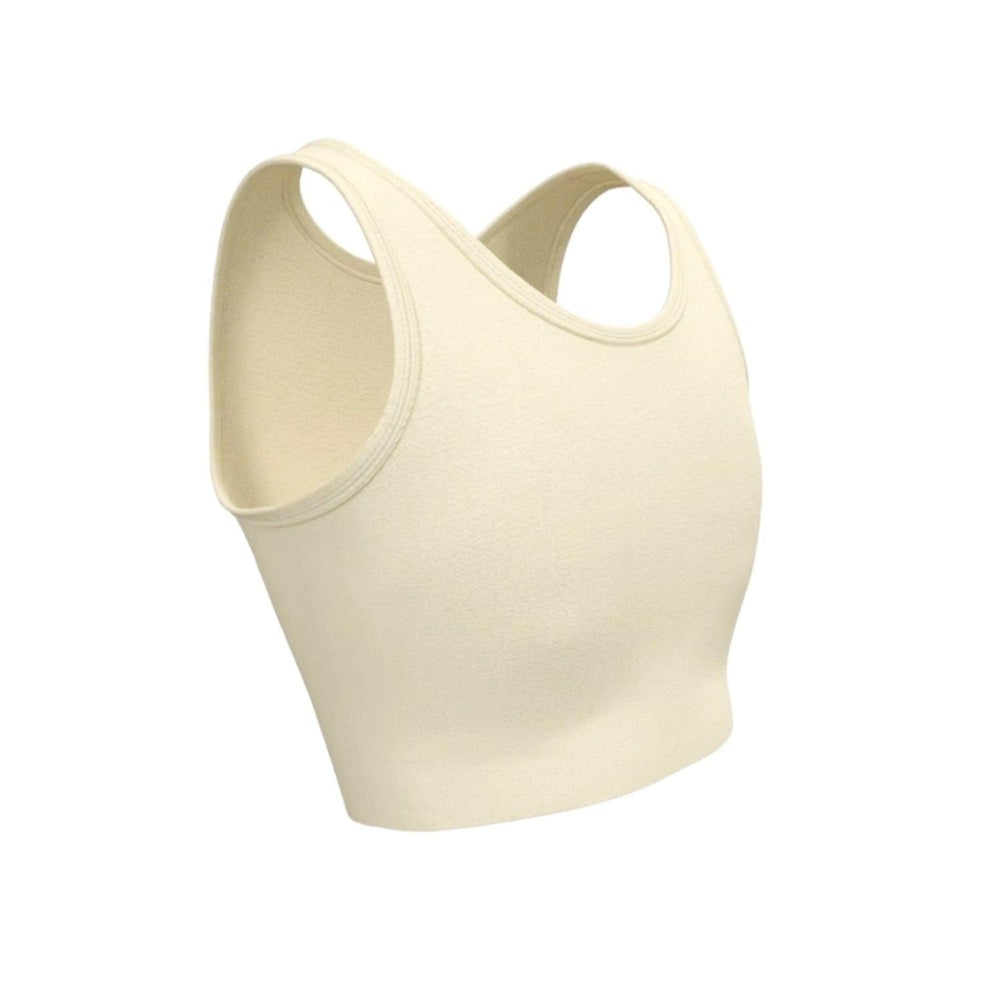 Chest Binder 2.0 - Trans FTM Chest Binder, Pullover Breast Binder Bra with Internal Chest Binding Compression Band, Beige Trans Binder