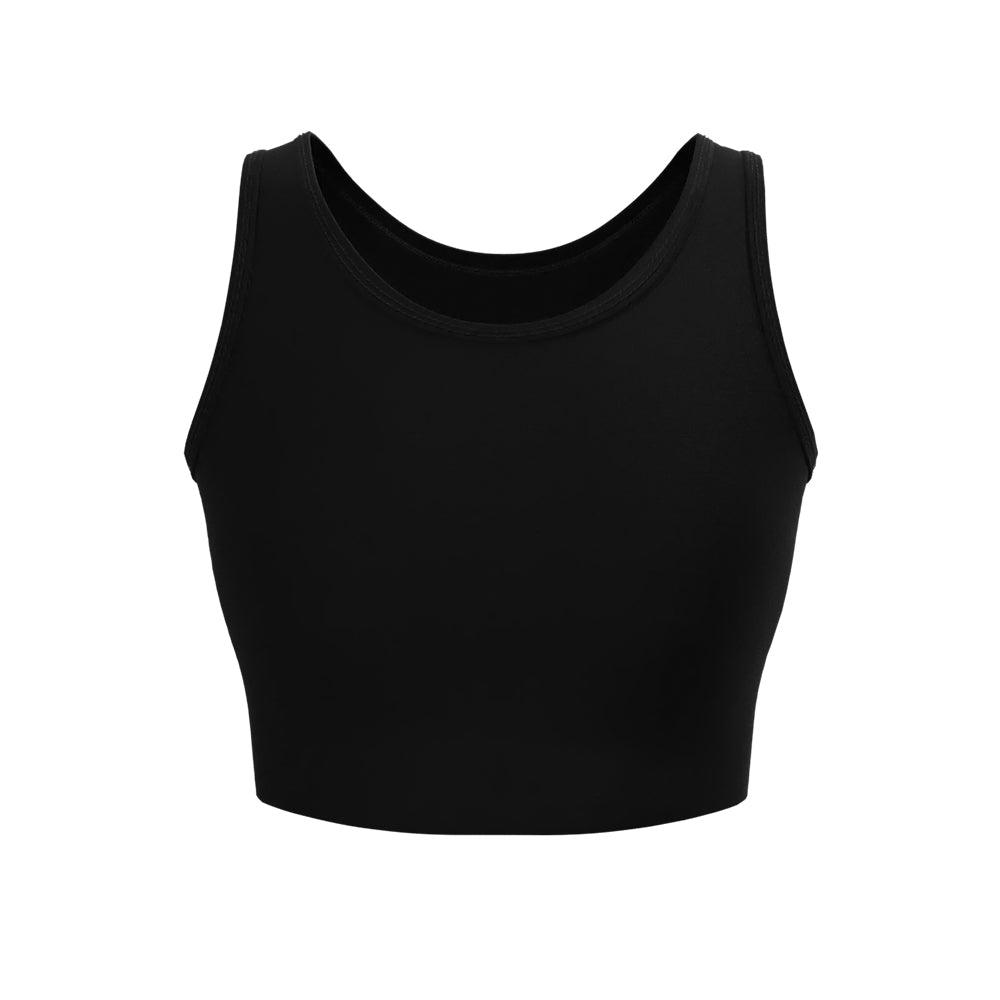 Black Chest Binder 2.0 - Trans FTM Chest Binder Bra, Pullover Chest Binder, Half Binder, Internal Elastic Compression Chest Binding Band