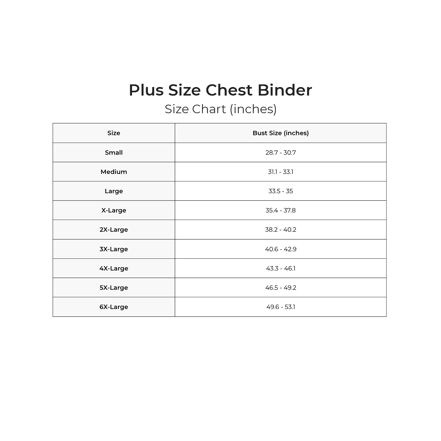 Plus Size Chest Binder Chest Binder for Large Chests FREE Shipping