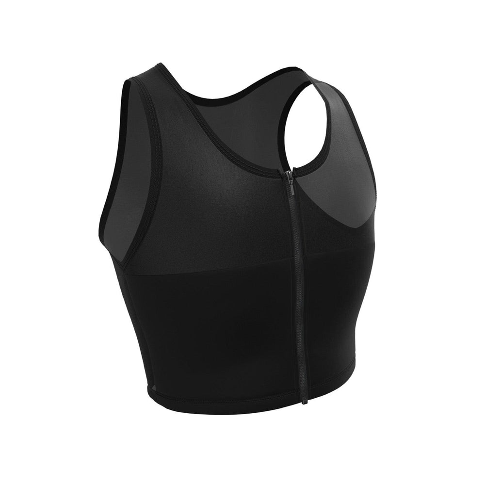 Tank Top Soft Lightweight Shock Resistance Comfortable Chest Smooth  Compression Bra Binder Fixed Straps Breast Binders Running Sports Black